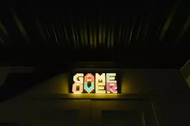 Neon sign with GAME OVER written